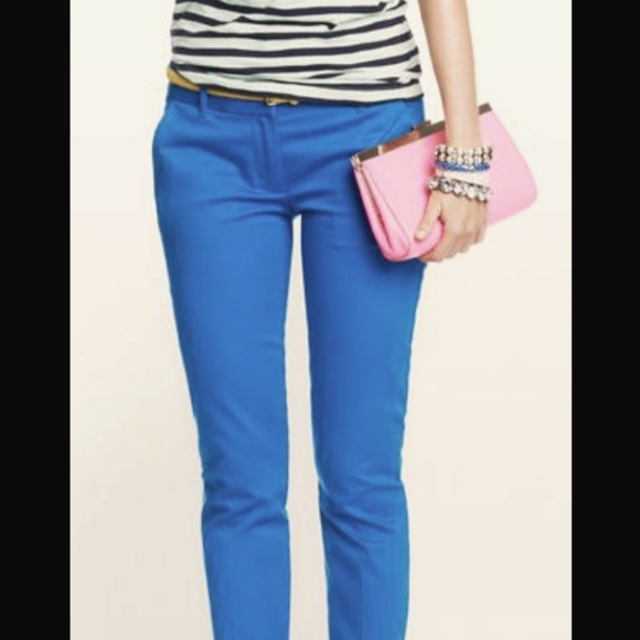 Electric Blue Capri Jeans Straight Leg Cropped 7 - Picture 1 of 8